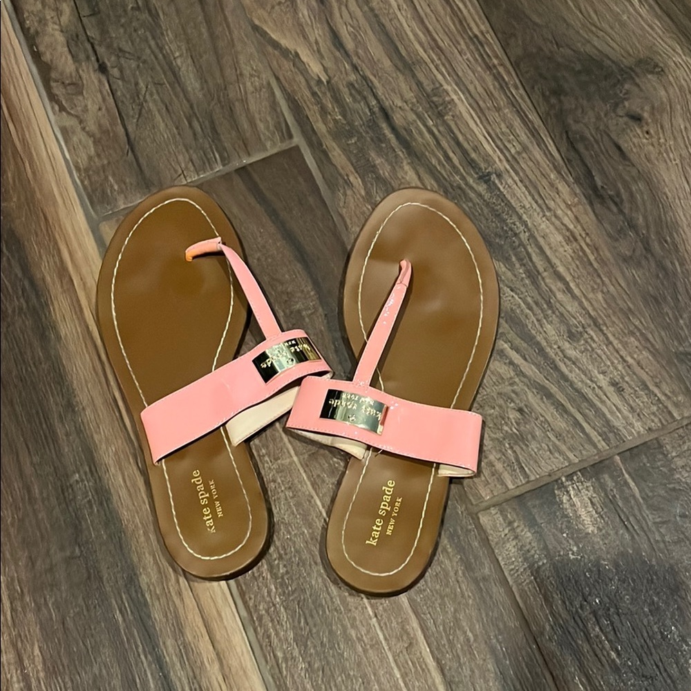Kate Spade Pink and Brown Sandals with Minimalist Design